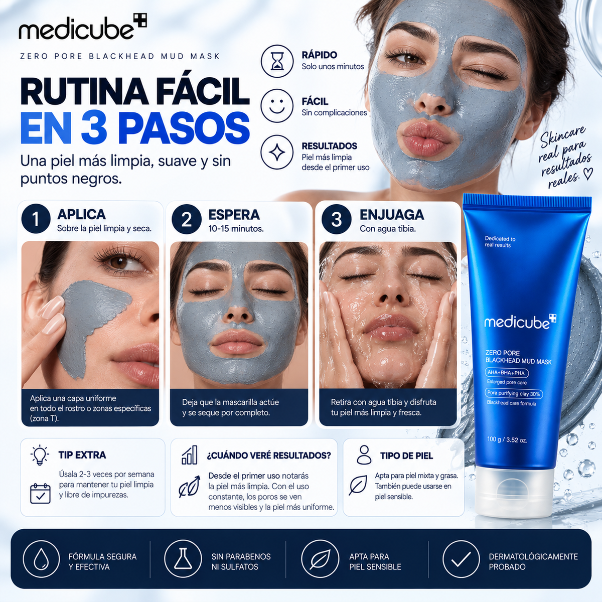 Mascarilla Zero Pore Azul Facia Medicube