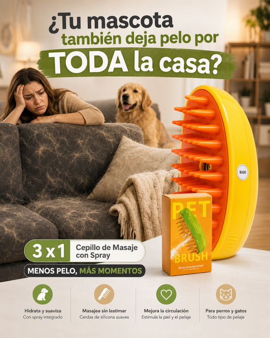 PawSpa l Cepillo de Masaje con Spray Paquete de 3 por el precio de 1