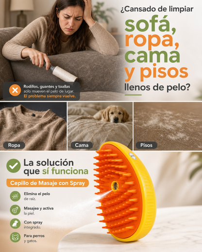 PawSpa l Cepillo de Masaje con Spray Paquete de 3 por el precio de 1